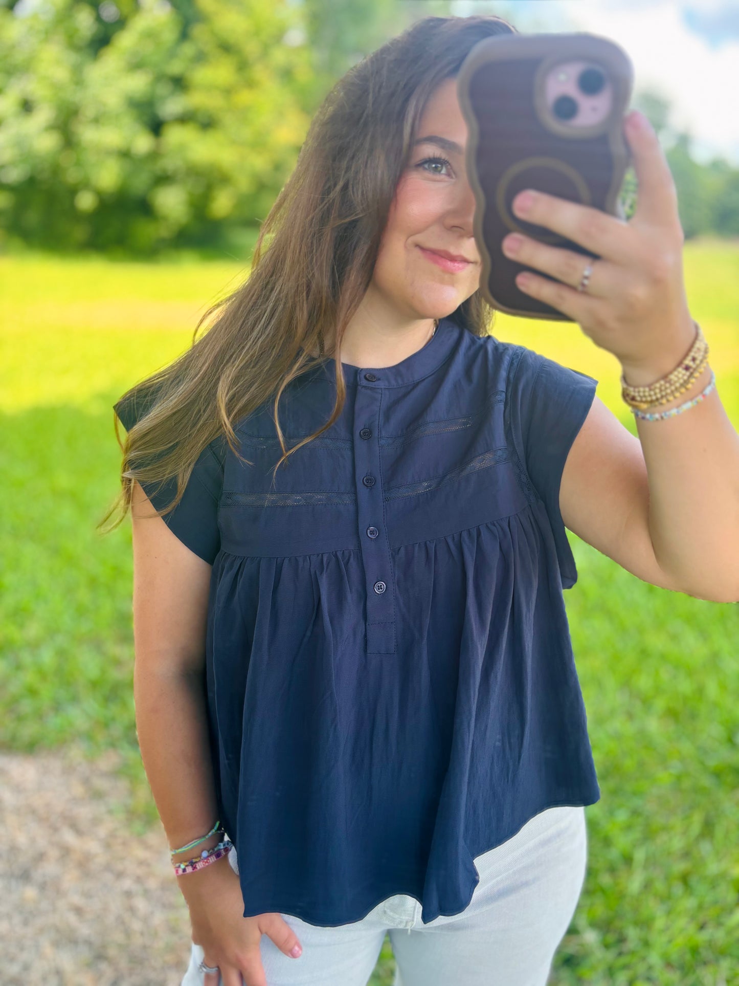 Jean's Navy Top