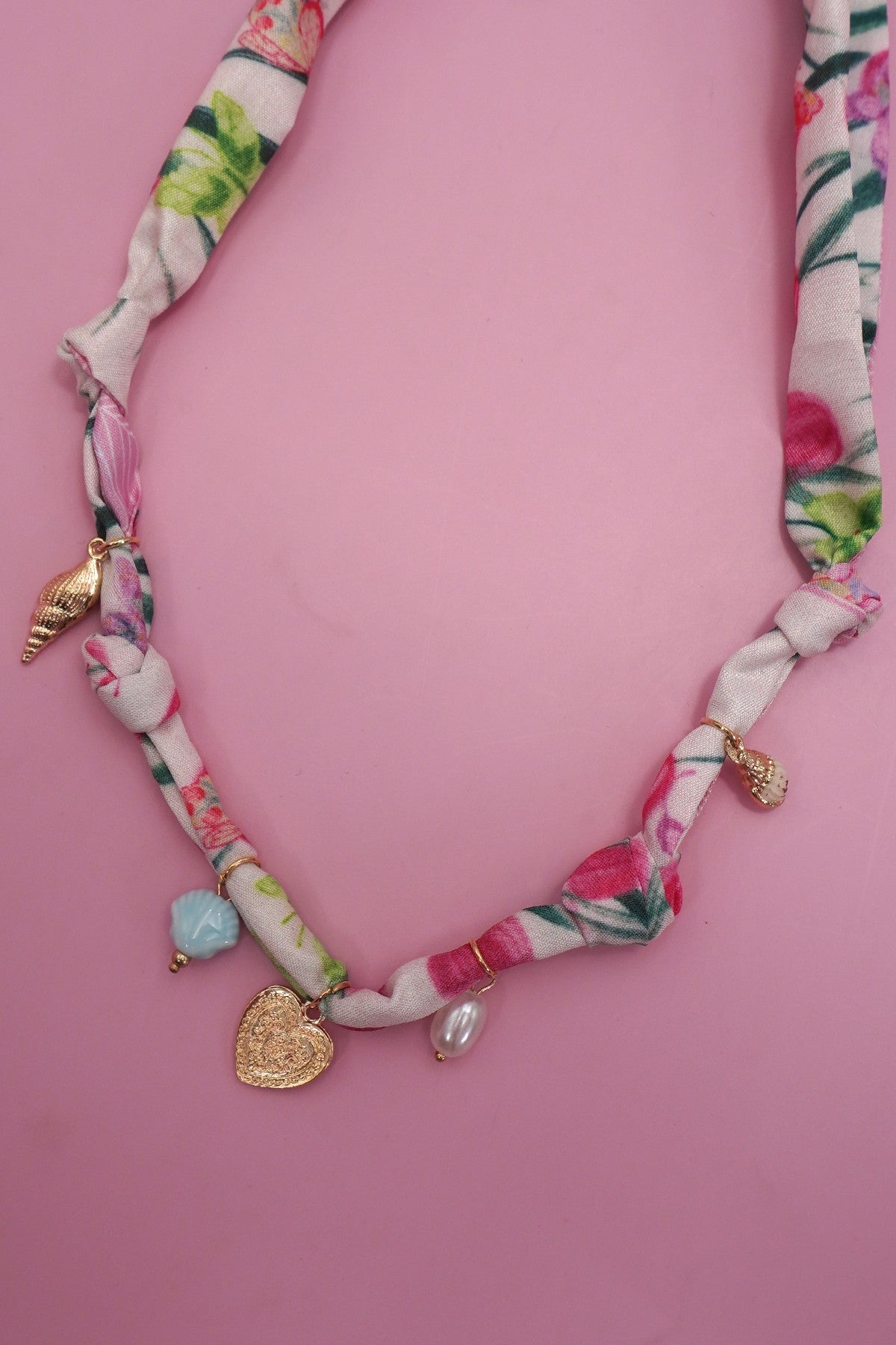 18K Gold Charm Scarf Necklace