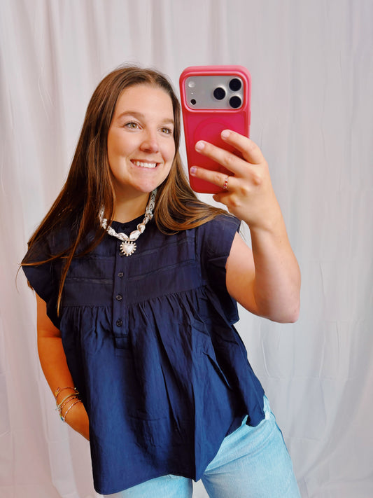 Jean's Navy Top
