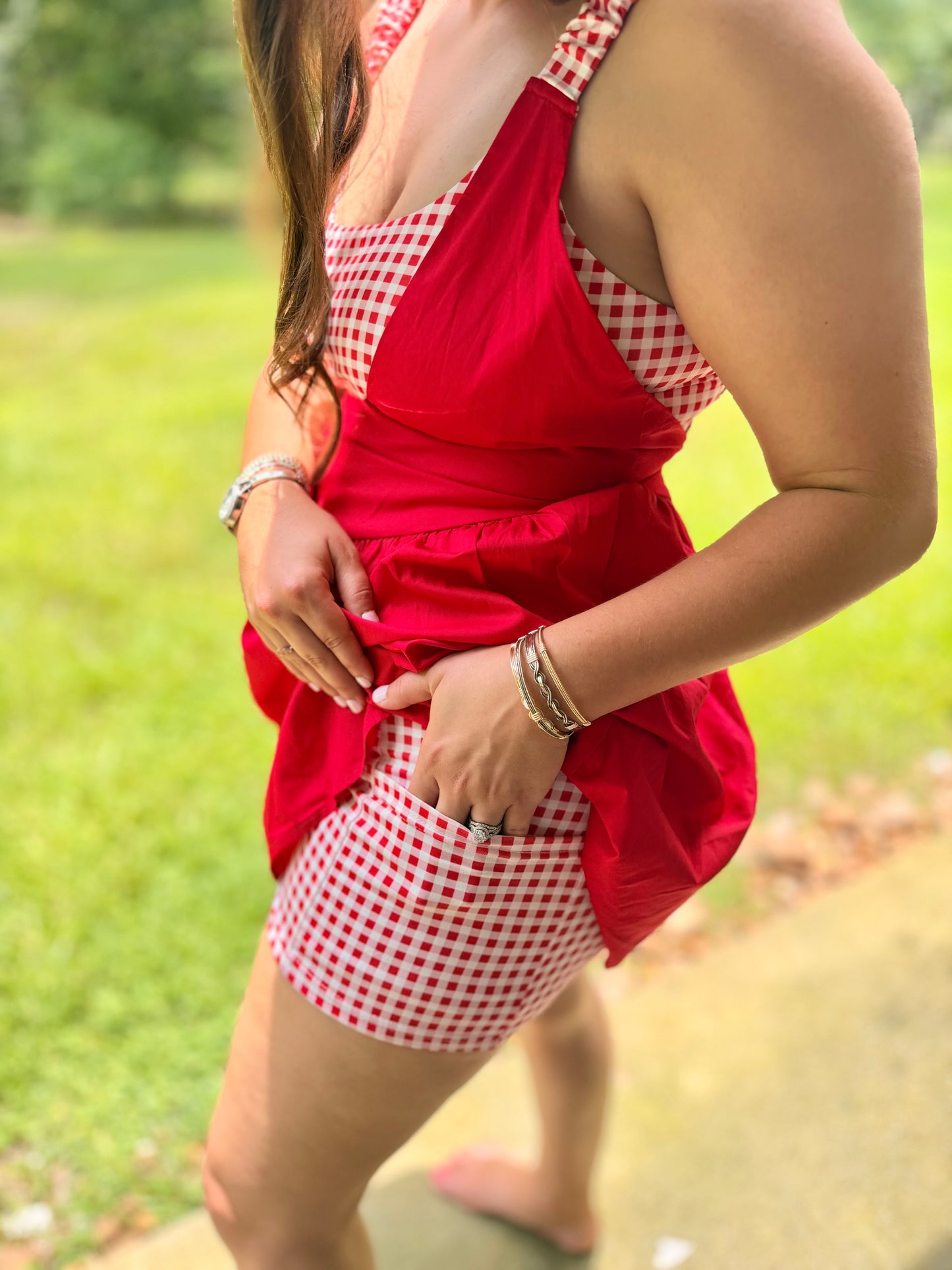 Red Gingham Mini Dress