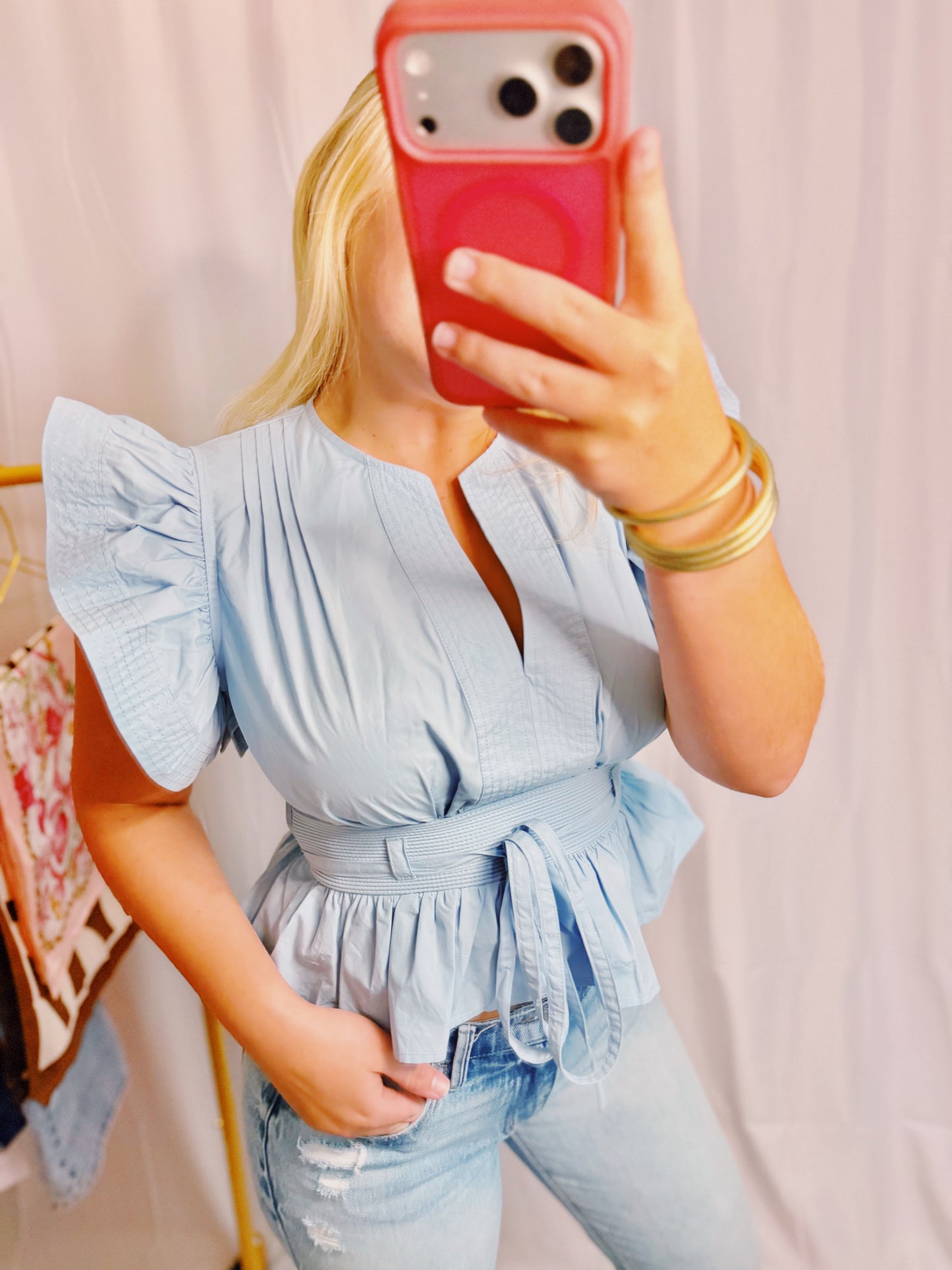 Latain’s Flutter Sleeve Poplin Top