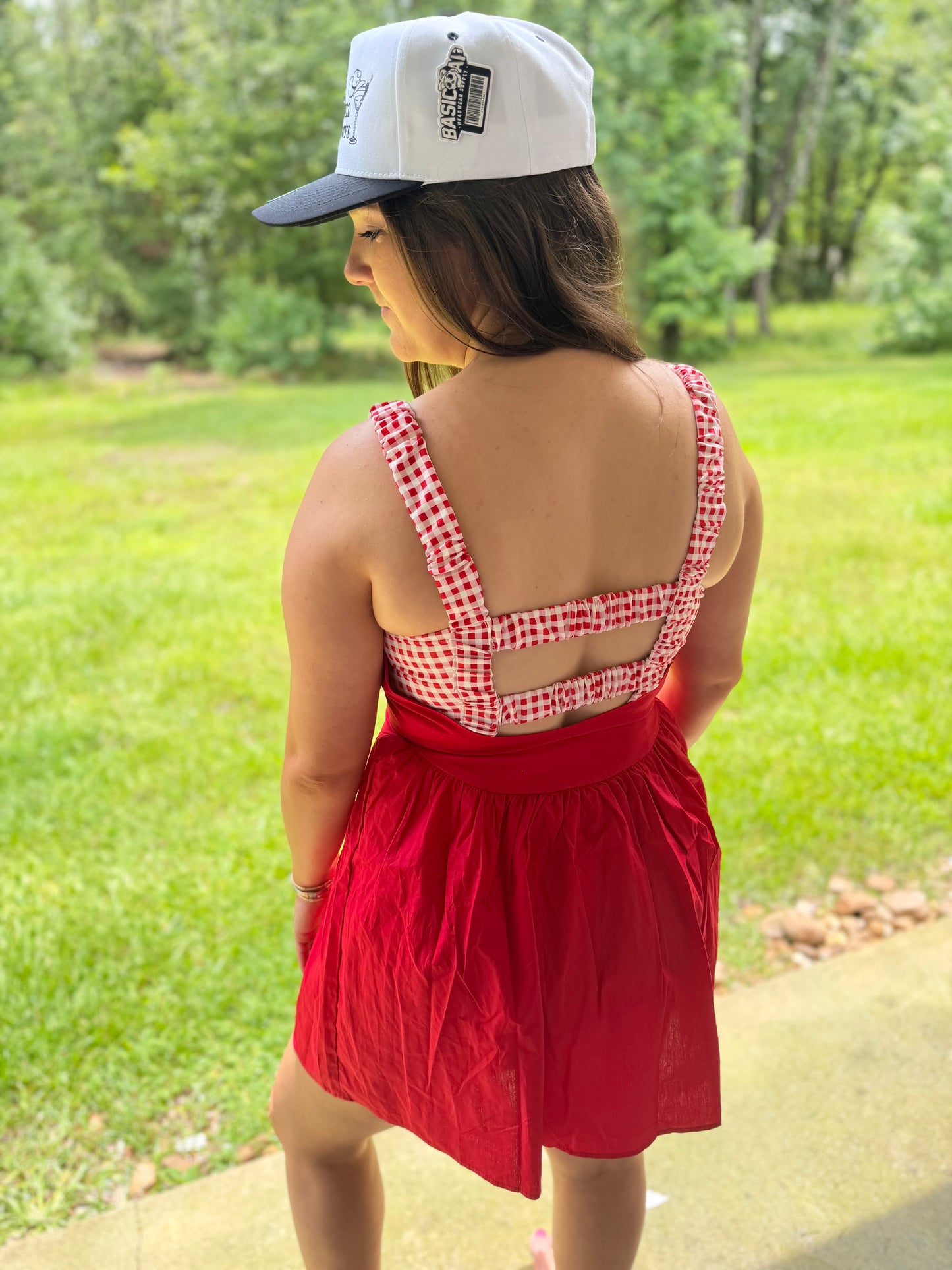 Red Gingham Mini Dress