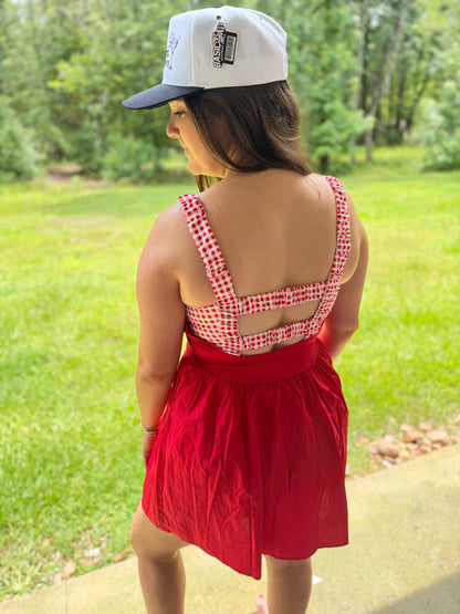 Red Gingham Mini Dress