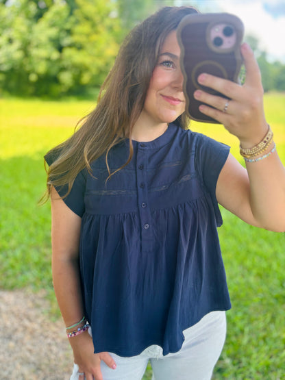 Jean's Navy Top