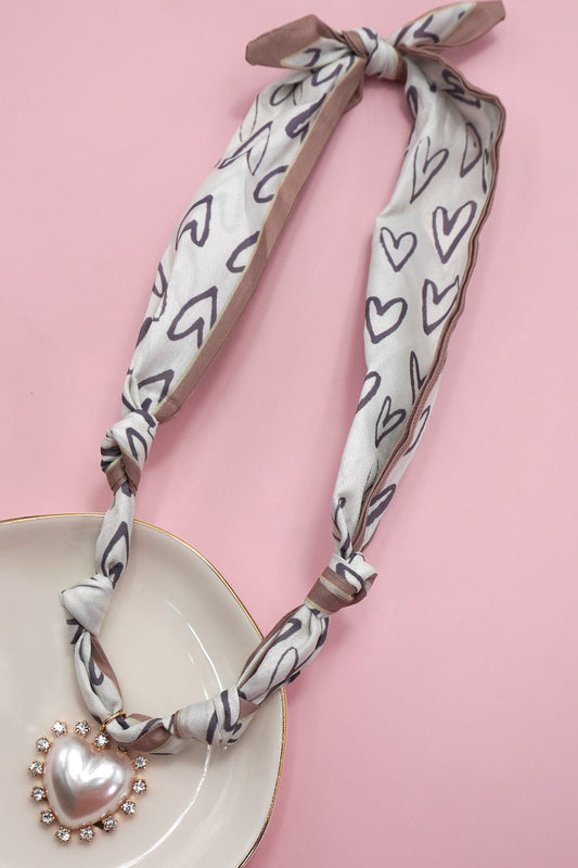 Gold Heart Scarf Necklace